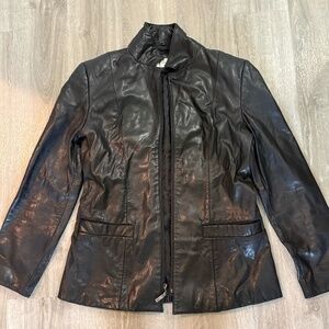 Black leather jacket